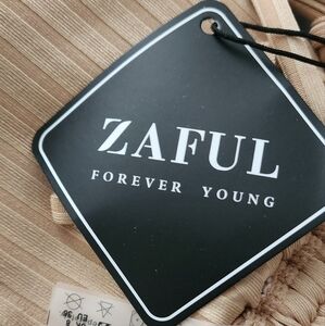 ZAFUL size 4 tan two piece swimsuit